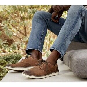 Johnston&Murphy Sheepskin NWOB McGuffey Plain Toe Lace Up Shoes 13M Tan Oiled